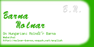 barna molnar business card